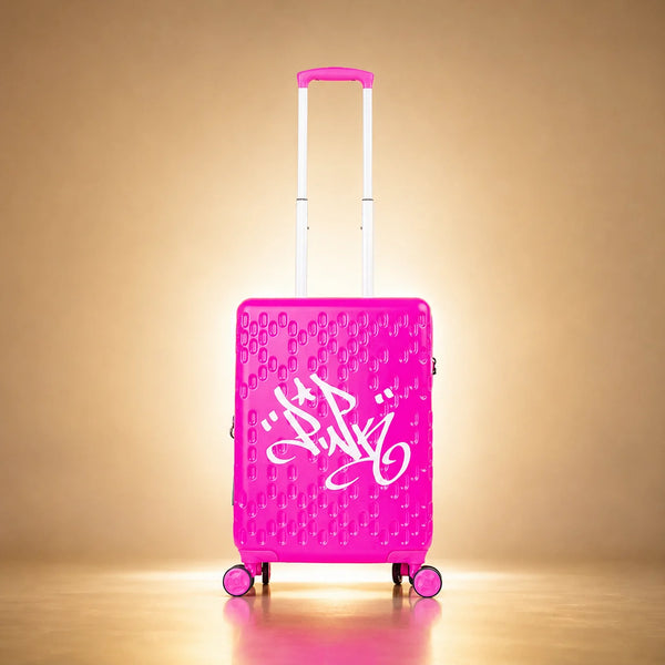 Lady Pink's Graffiti Tag Carry-On by TROCHI - X Line pink luggage main product image
