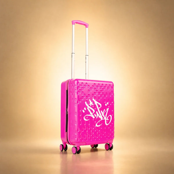 Lady Pink's Graffiti Tag Carry-On by TROCHI - X Line pink luggage detail image 2