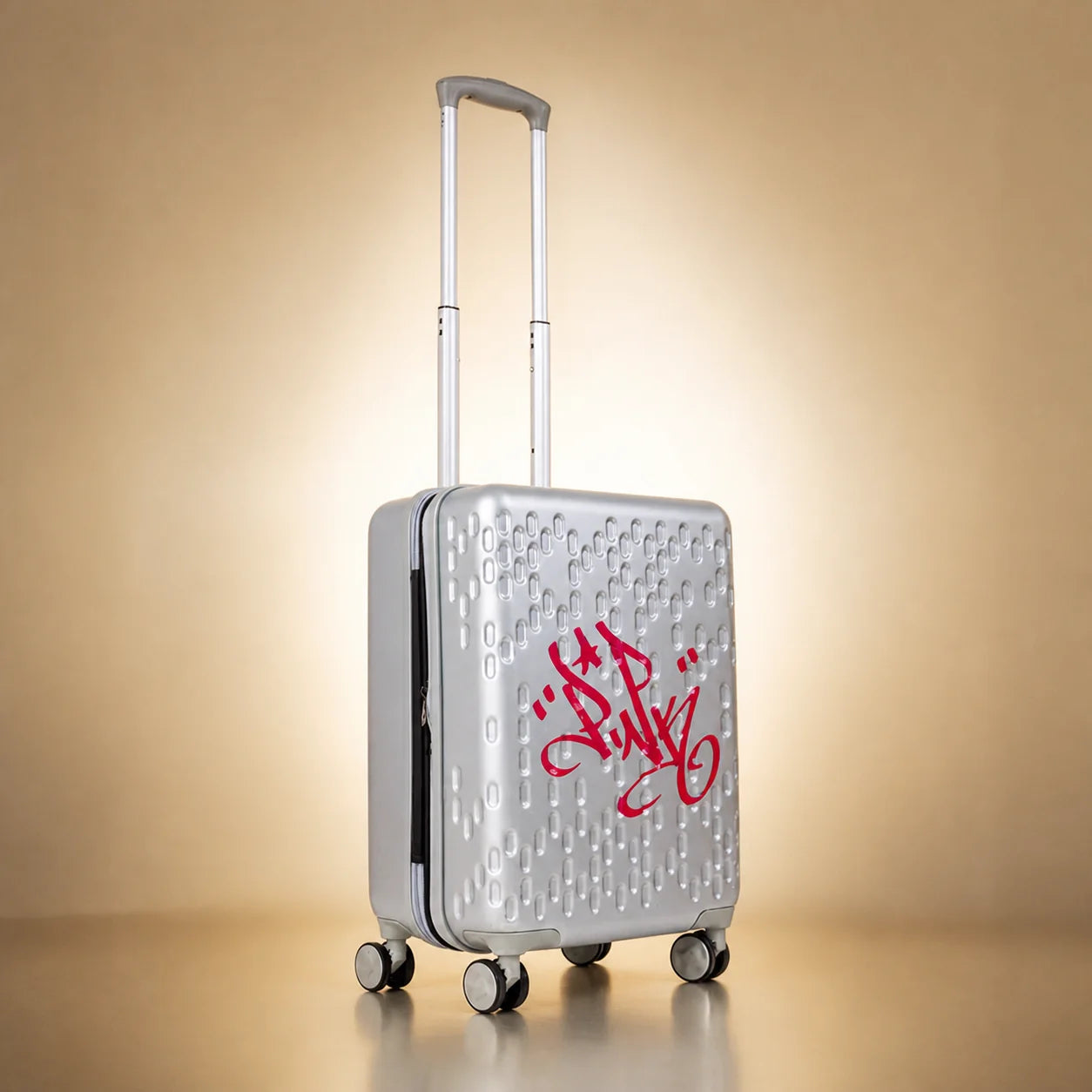 Lady Pink's Graffiti Tag Carry-On by TROCHI - X Line grey luggage detail image 11