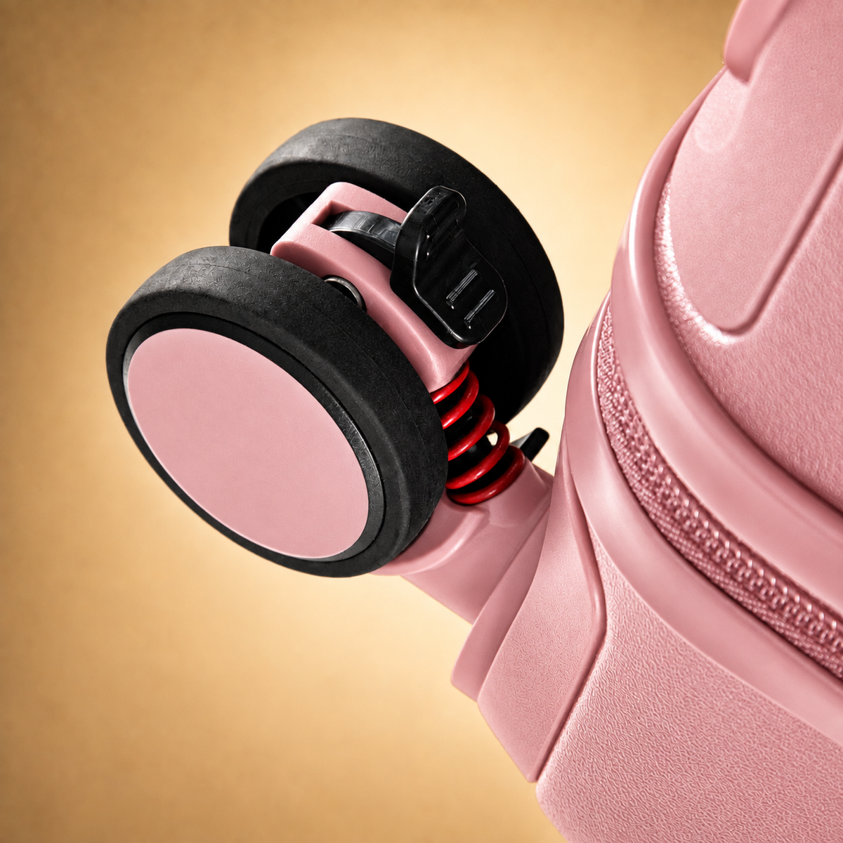Trochi Charles Trunk — Sakura Pink — Wheel brake close-up