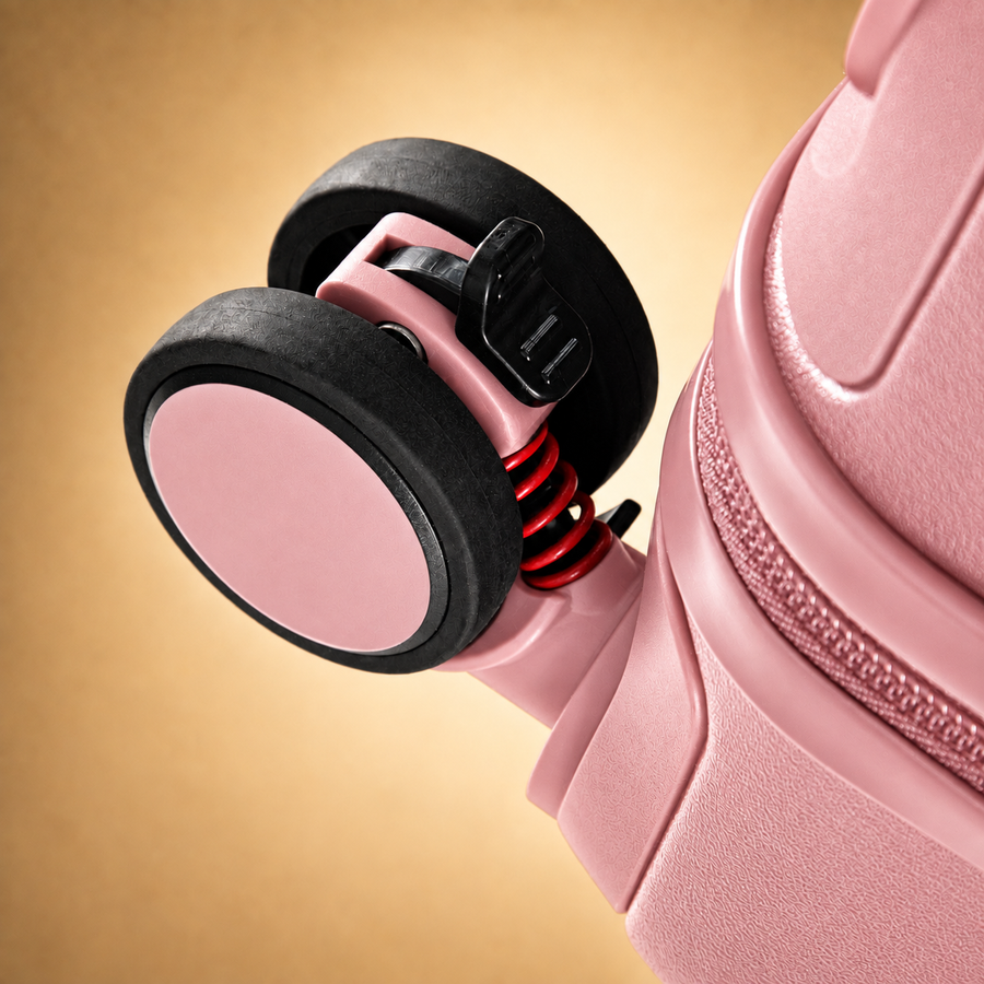 Trochi Charles Trunk — Sakura Pink — Wheel brake close-up