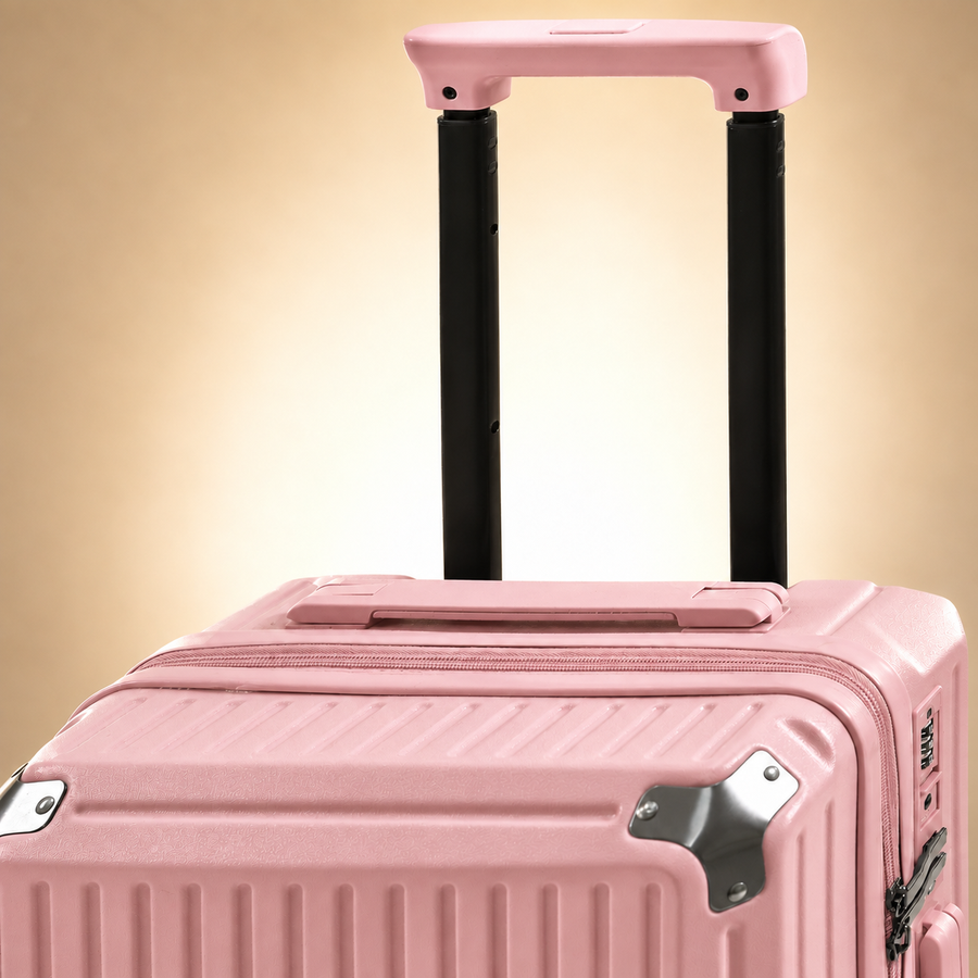 Trochi Charles Trunk — Sakura Pink — Telescopic handle and corner protectors