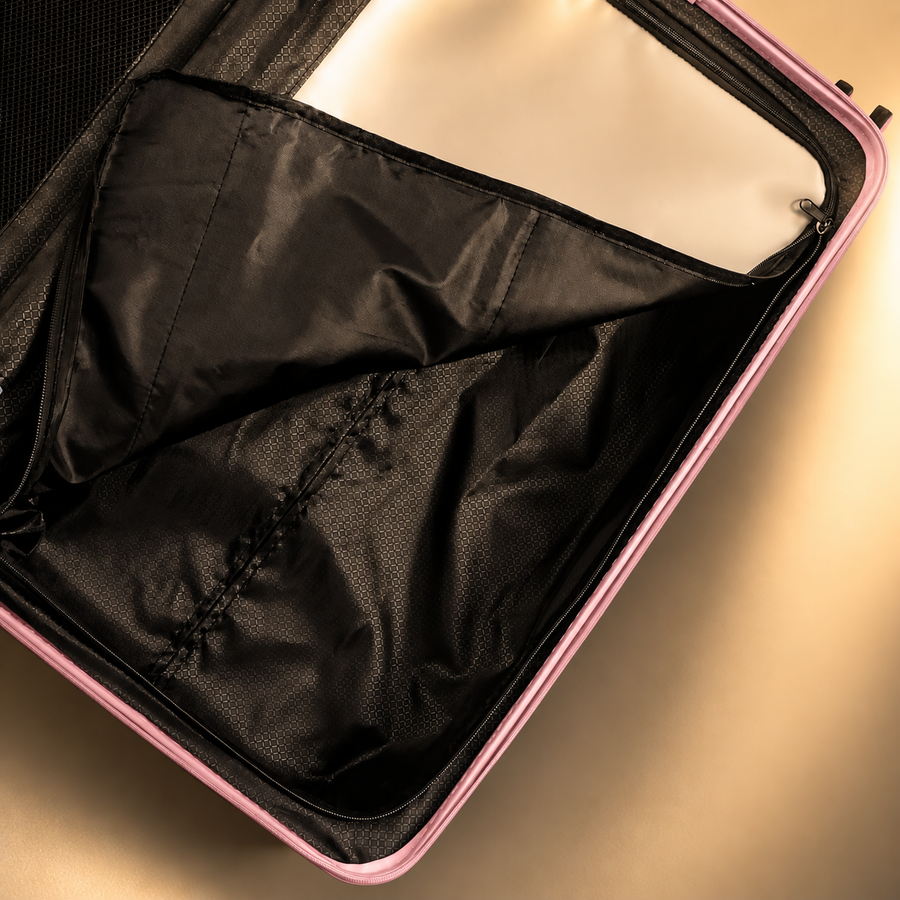 Trochi Charles Trunk — Sakura Pink — Interior zippered compartment