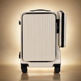 Trochi Guerilla Multi-Functional Carry-On in White - champagne studio front view